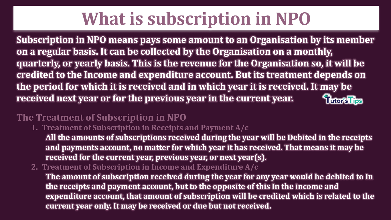 What is subscription in NPO-min
